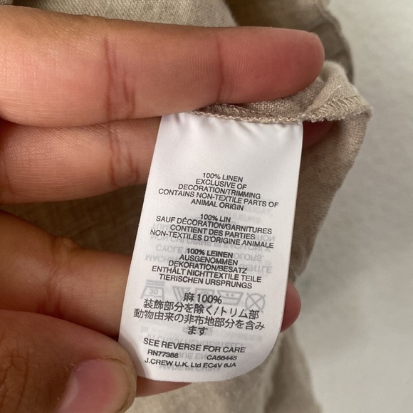 J. Crew Embroidered Bohemian 100% Linen Top - Picture 6 of 8